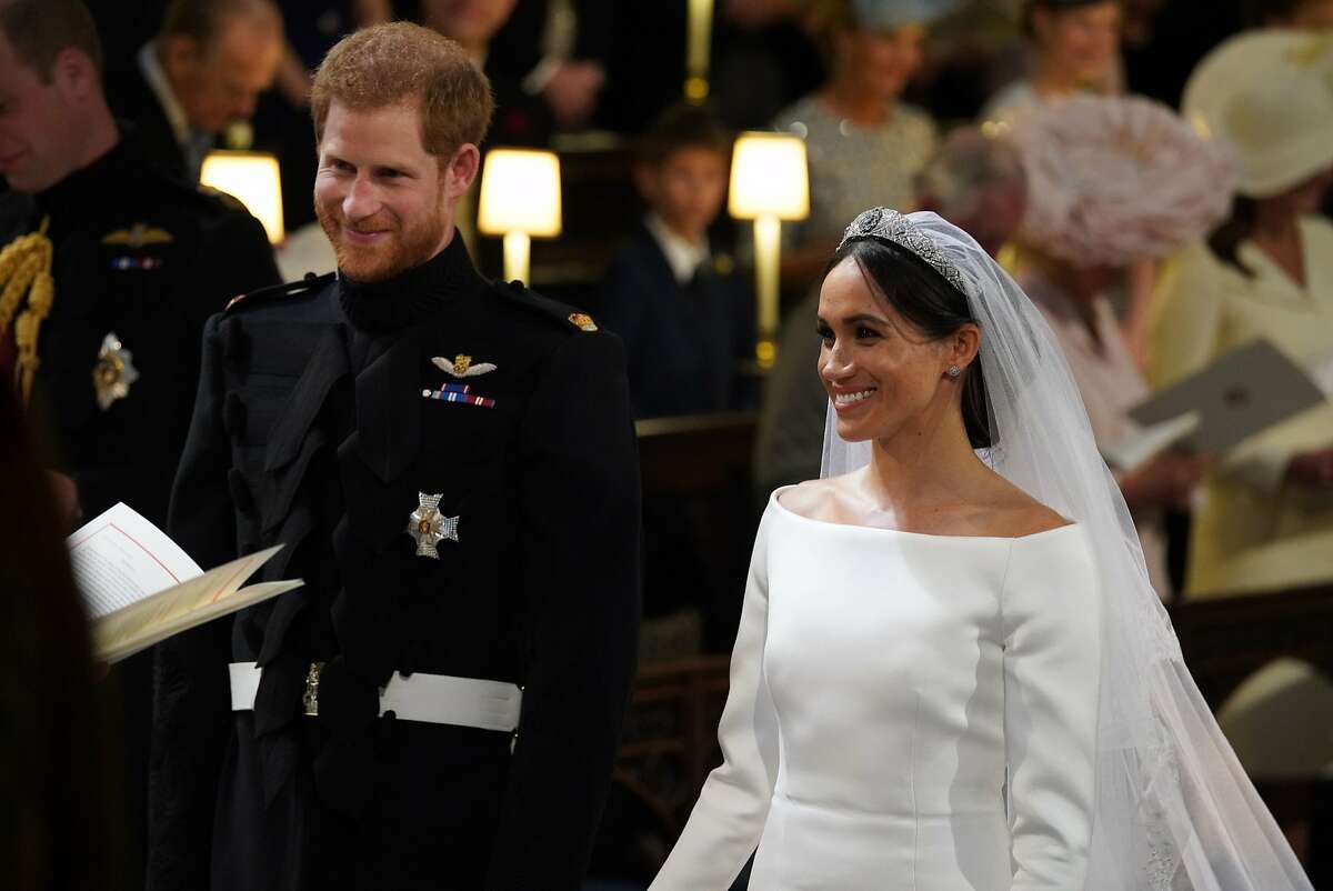 WINDSOR, UNITED KINGDOM - MAY 19: Prince Harry and Meghan Markle stand at the altar during their wedding in St George's Chapel at Windsor Castle on May 19, 2018 in Windsor, England. (Photo by Jonathan Brady - WPA Pool/Getty Images)