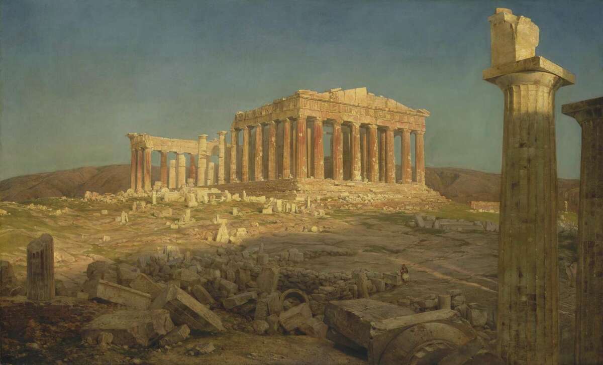 “Frederic Church: A Painter’s Pilgrimage” features the artist’s works created following a trip to the Middle East and Mediterranean. It opens to the public at the Wadsworth Atheneum at noon on June 2. Above is “The Parthenon,” 1871, oil on canvas from the Metropolitan Museum of Art, New York.