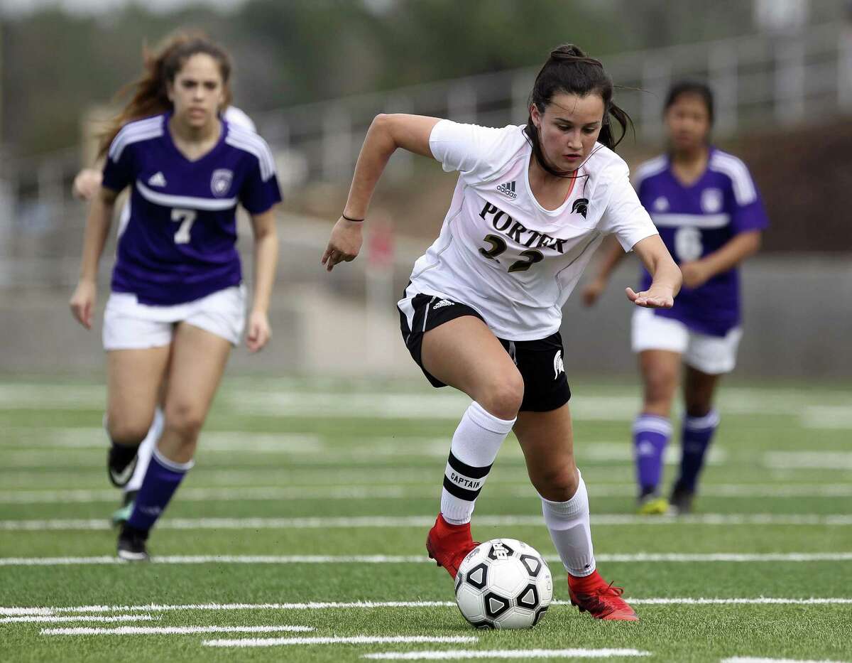 Porter's Kelly Rodriguez (22) scored 45 goals for the Lady Spartans in her junior season.