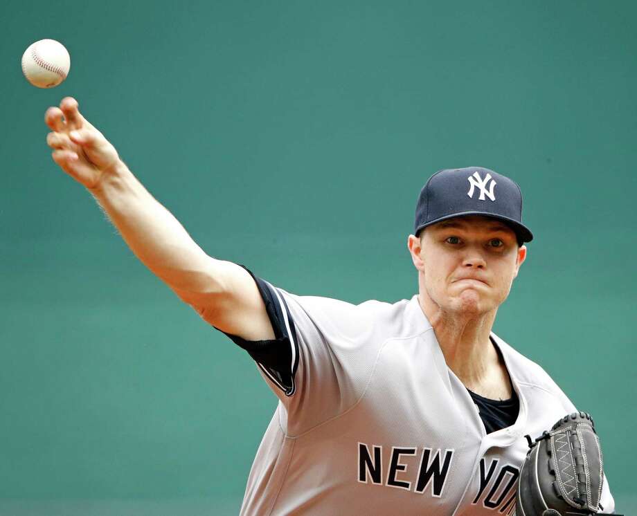 New York Yankees starting pitcher Sonny Gray throws during the first inning of a baseball game against the Kansas City Royals, Sunday, May 20, 2018, in Kansas City, Mo. (AP Photo/Charlie Riedel) Photo: Charlie Riedel / Copyright 2018 The Associated Press. All rights reserved.