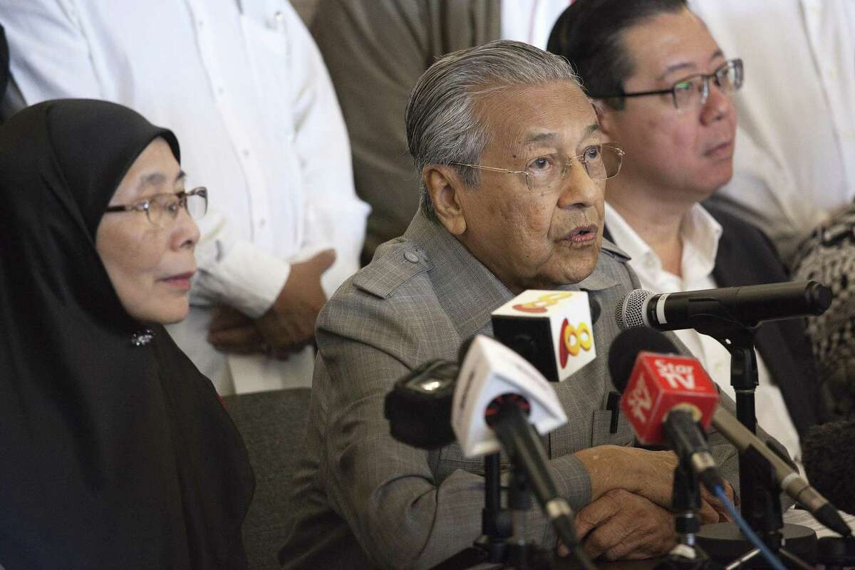 Mahathir Mohamad speaks during a news conference in Kuala Lumpur, Malaysia, on May 10, 2018.