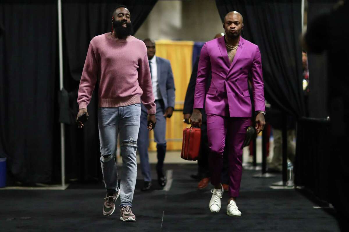 Harden wore a ridiculous outfit before his Nets debut
