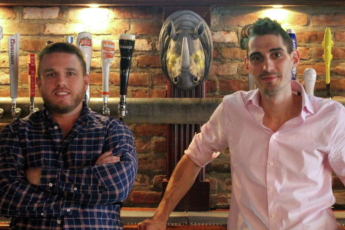 Owners Casey Dohme, left, and Matt Bacco are preparing to open a new Blind Rhino location in Bridgeport.