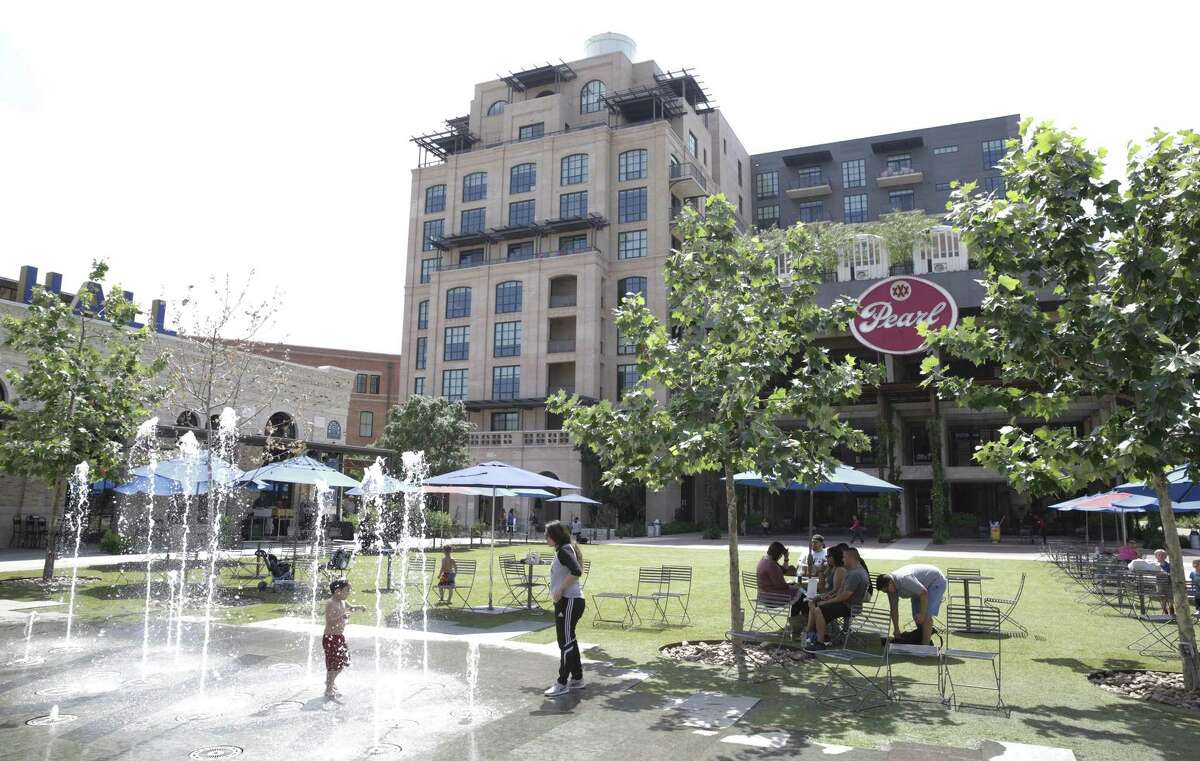 The splash pad is seen at the Pearl on May 16, 2018.