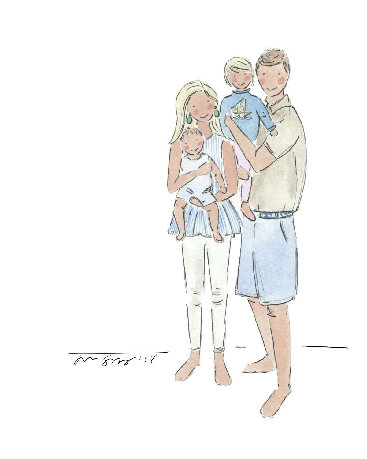 Artist Jen Scully’s watercolor portraits capture the joy of family.