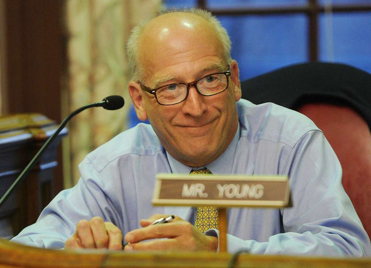 Stratford Town Council member Phil Young during the group's budget deliberations at Town Hall in Stratford, Conn. on Monday, June 12, 2017.