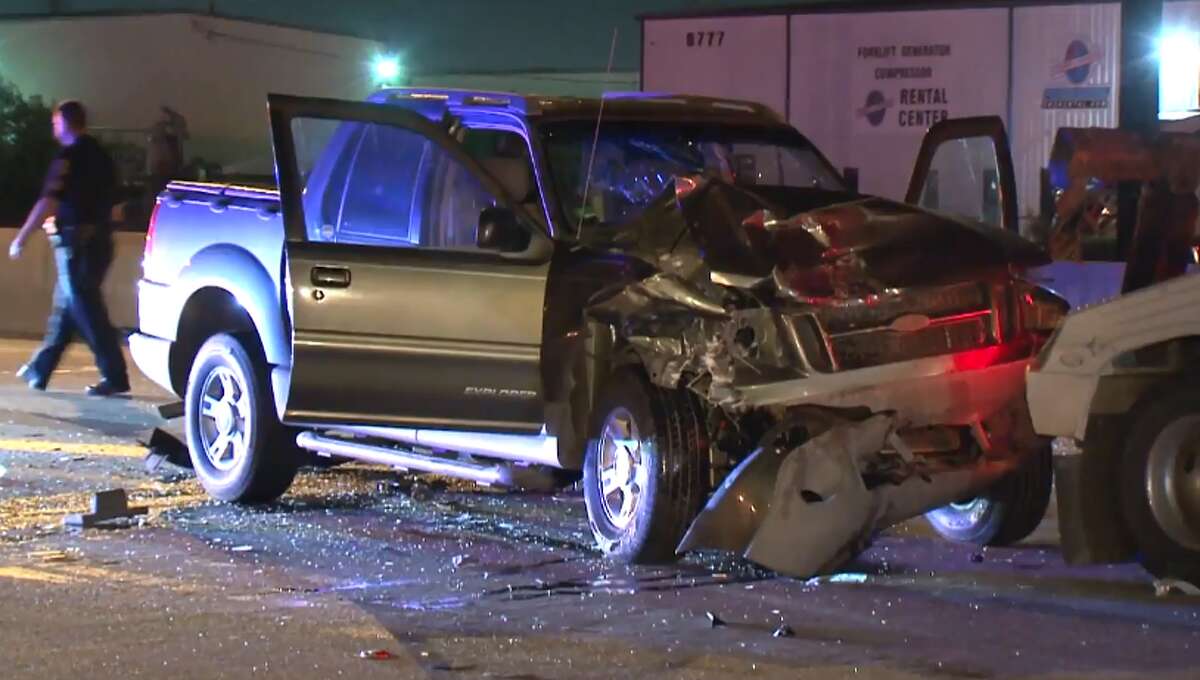 Suspected Drunken Driver Slams Into Back Of Houston Police Car 0577