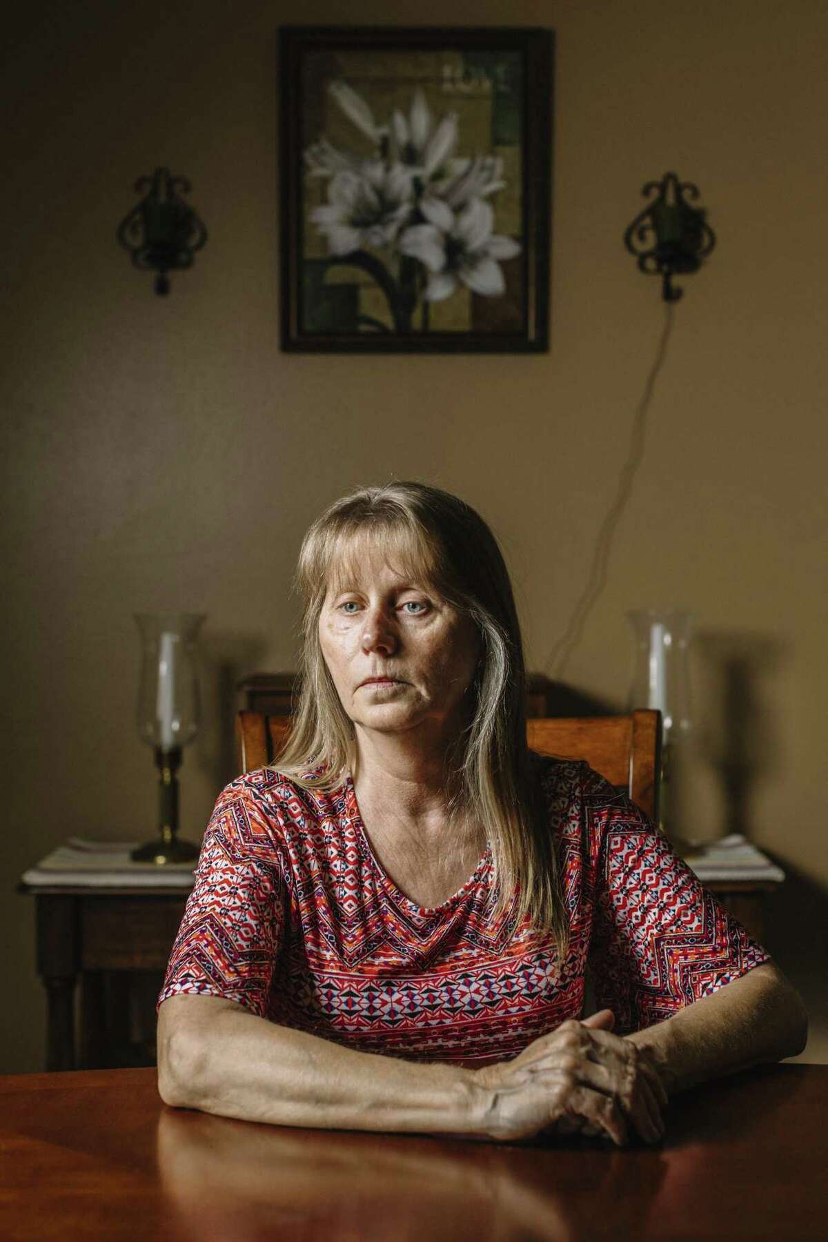 Former Walmart employee Gina Pitre in her home in Biloxi, Miss., April 25, 2018. Pitre is suing Walmart after she said she reported harassment by her store manager and the company failed to do anything about it.
