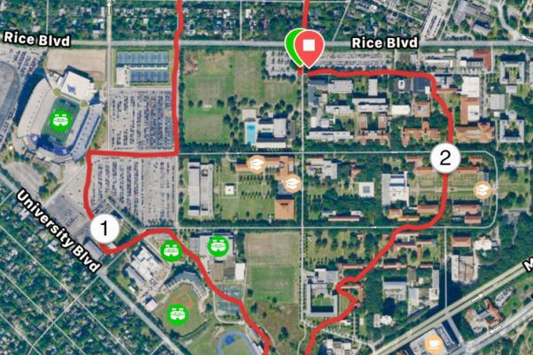 Rice University Campus Map Houston Jogger Runs A Texas-Shaped Running Trail Around Rice University  Campus