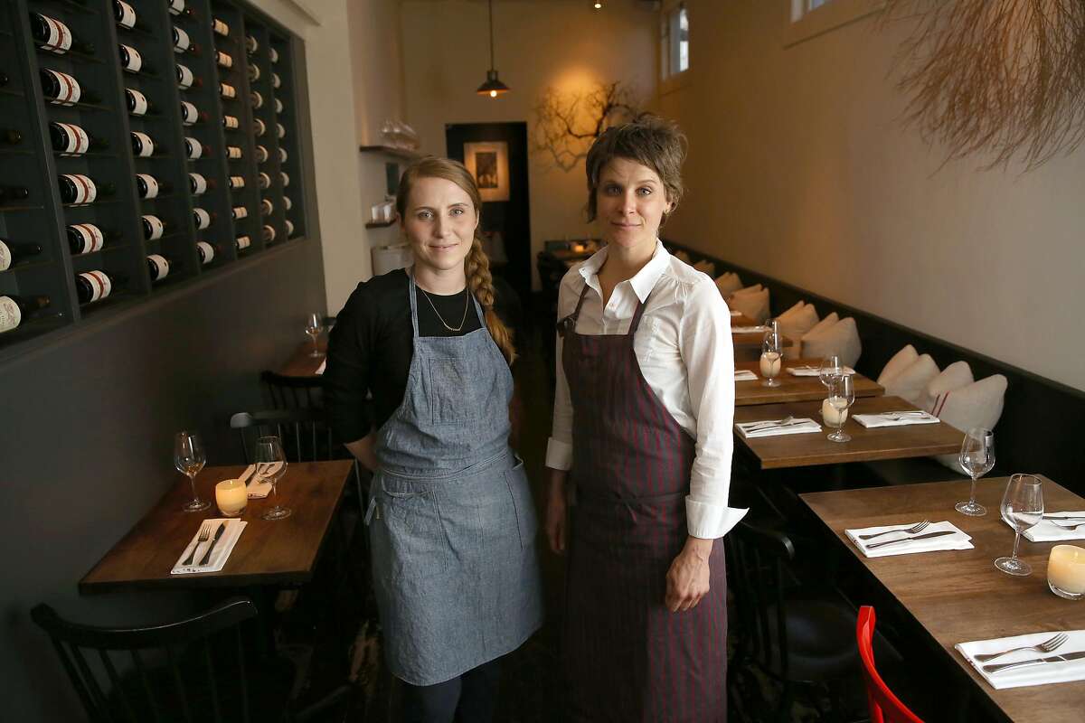 Executive pastry chef Sarah Bonar (left) and executive chef Michaela Rahorst (right) at Frances in San Francisco, California, on Tuesday, December 15, 2015.