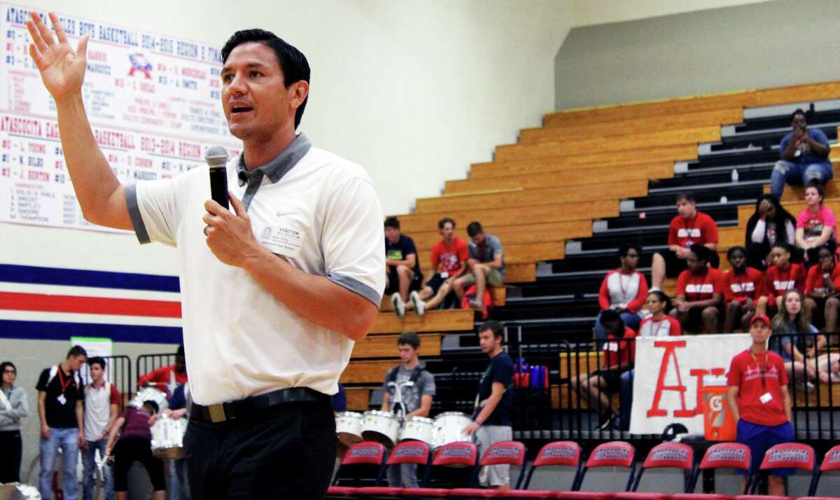 Former Houston Dynamo Player Brian Ching was the special guest at the Humble ISD Integrated Athletics Day. Ching gave some few encouraging words to the students before their indoor soccer tournament.