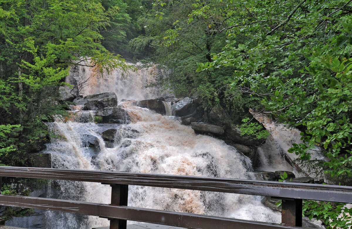 Water rushes over the Kaaterskill Falls in Haines Falls, N.Y. on Sept. 8, 2011. (Lori Van Buren / Times Union)