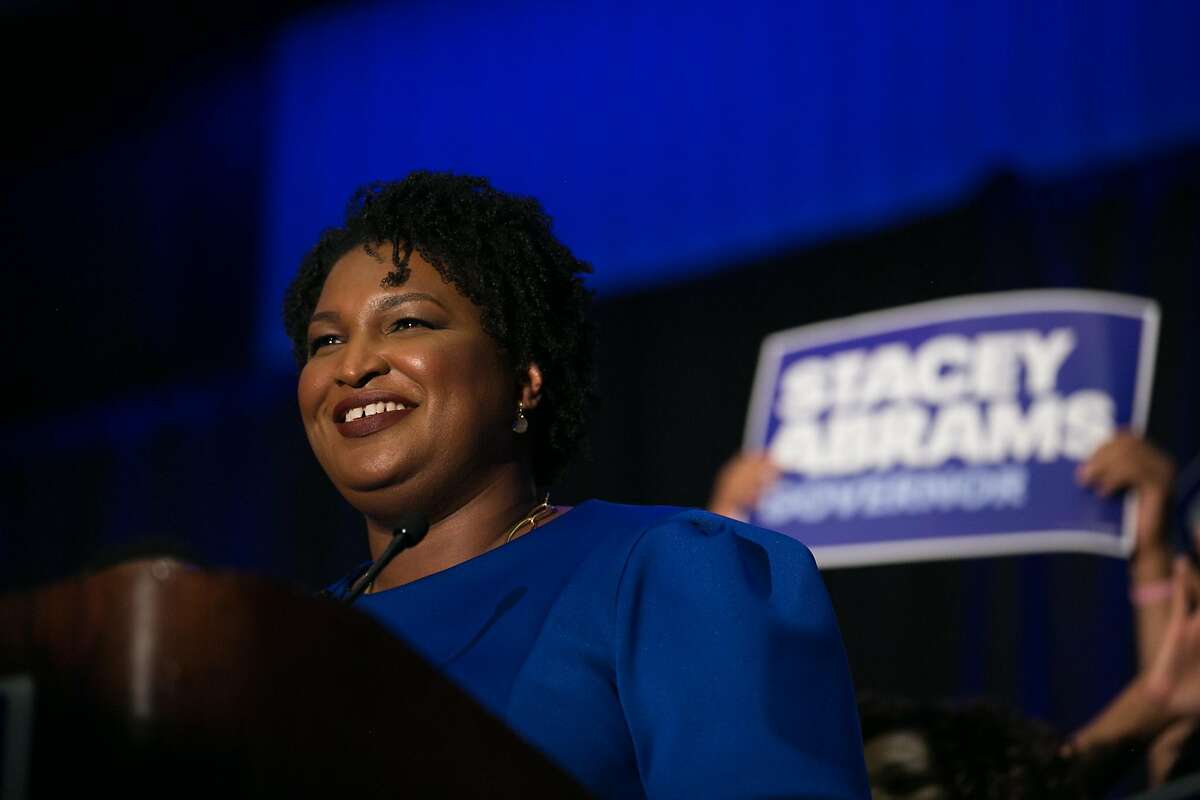 ATLANTA, GA - MAY 22: Georgia Democratic Gubernatorial candidate Stacey Abrams takes the stage to declare victory in the primary during an election night event on May 22, 2018 in Atlanta, Georgia. If elected, Abrams would become the first African American female governor in the nation. (Photo by Jessica McGowan/Getty Images)
