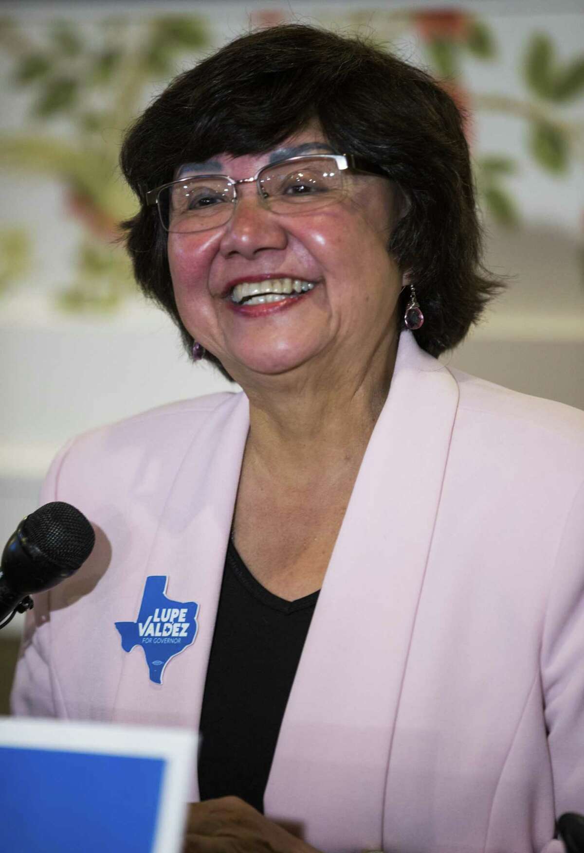 Gubernatorial candidate and former Dallas County Sheriff Lupe Valdez speaks after her runoff win at a democratic party celebration at Ellen's in Dallas on Tuesday, May 22, 2018. Today's primary runoff election will decide whether Valdez or Andrew White will be the democratic candidate for Texas governor on the ballot in November. (Ashley Landis/The Dallas Morning News)