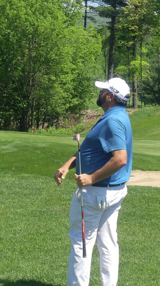 Scott Berliner of Hiland watches a shot Wednesday, May 23, 2018, during the Northeastern New York Stroke Play Championship at Waubeeka Golf Links in Williamstown, Mass. (Pete Dougherty/Times Union)