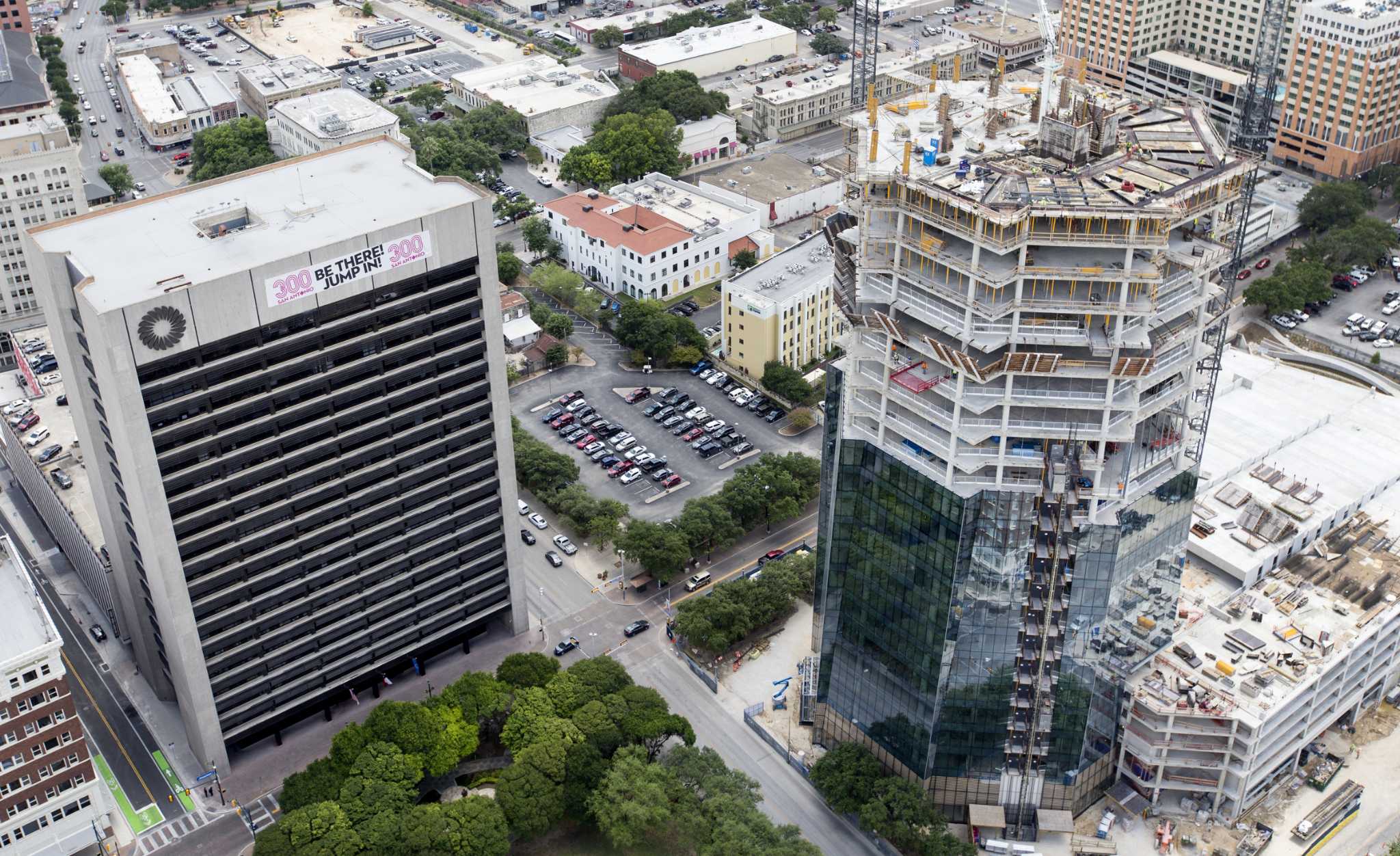 Photos show glass going up at new Frost Bank Tower downtown