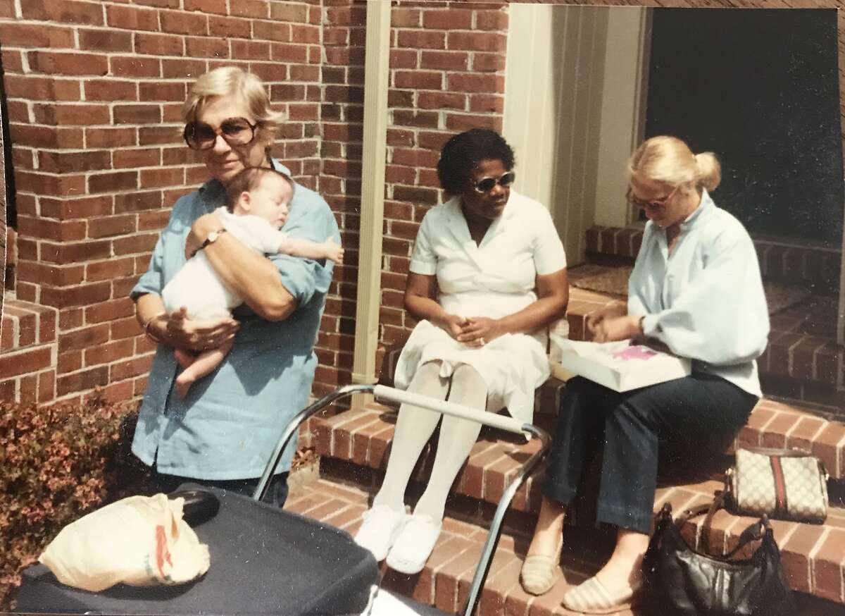 Photos of Liz Rubin with her caretaker, Mrs. Palmer