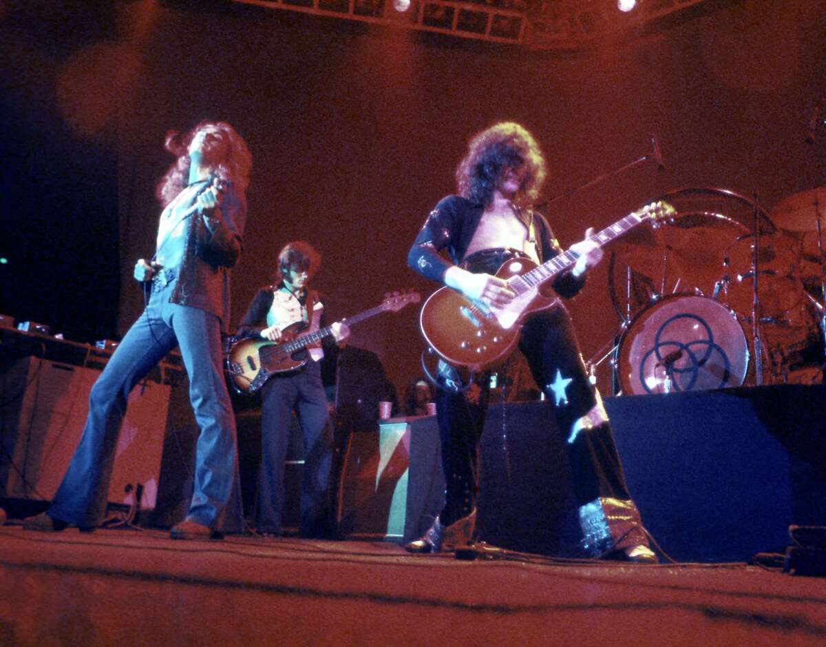 LOS ANGELES - MARCH 24: Rock band 'Led Zeppelin' performs onstage at the Forum on March 24, 1975 in Los Angeles, California. (Photo by Michael Ochs Archives/Getty Images)