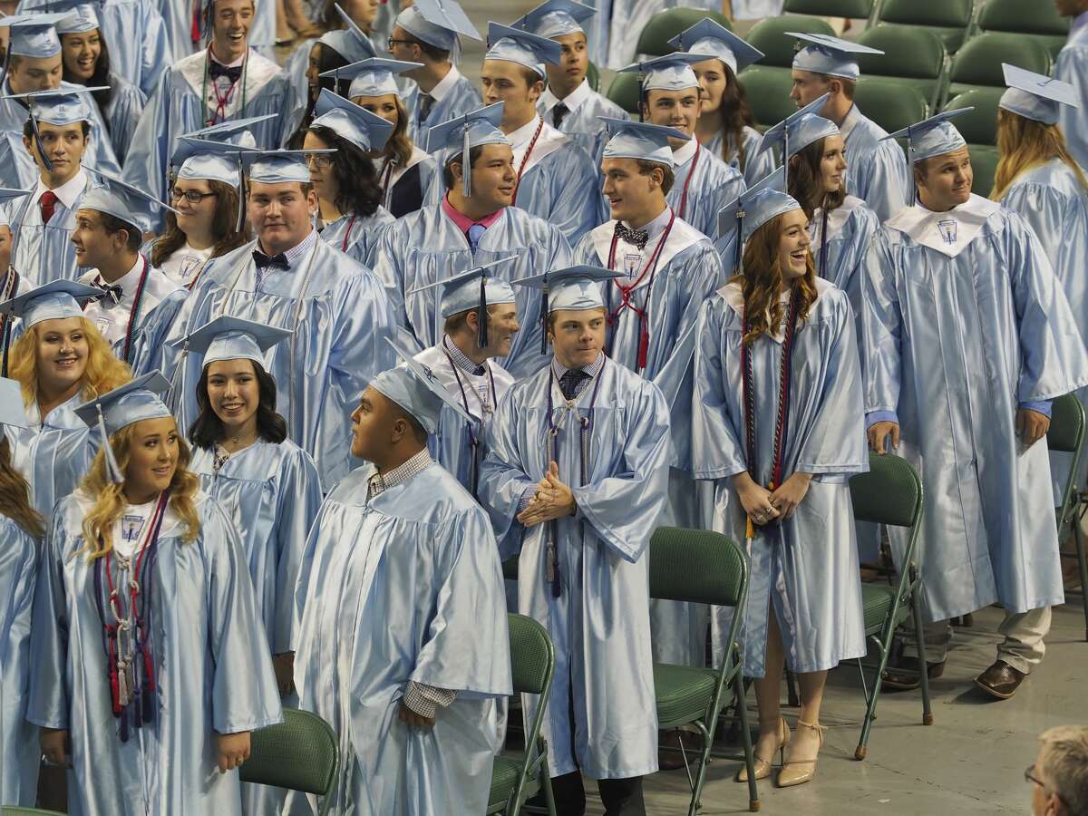 Greenwood seniors make their way in during the processional 05/24/18 evening for the class of 2018 Commencement ceremony at the Chaparral Center. Tim Fischer/Reporter-Telegram