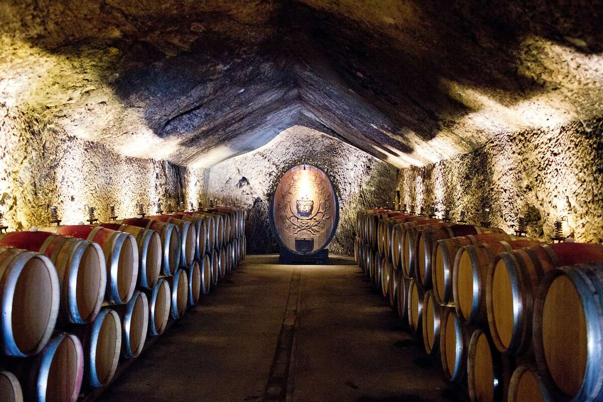 A barrel aging room in a cave that was dug out by Chinese workers, their pick-axe markings still visible, in the 1800's at Buena Vista Winery near Sonoma, Calif., Monday, April 14, 2014.