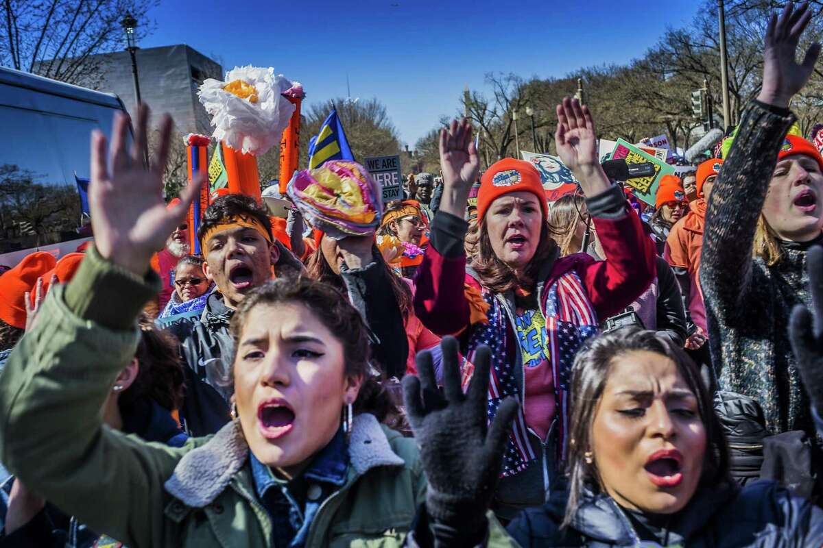 On March 5 hundreds of Dreamers and their allies, march through the streets of Washington, D.C., protesting the absence of a legislative fix for DACA, the Deferred Action for Childhood Arrivals, which would offer young immigrants a pathway to citizenship.