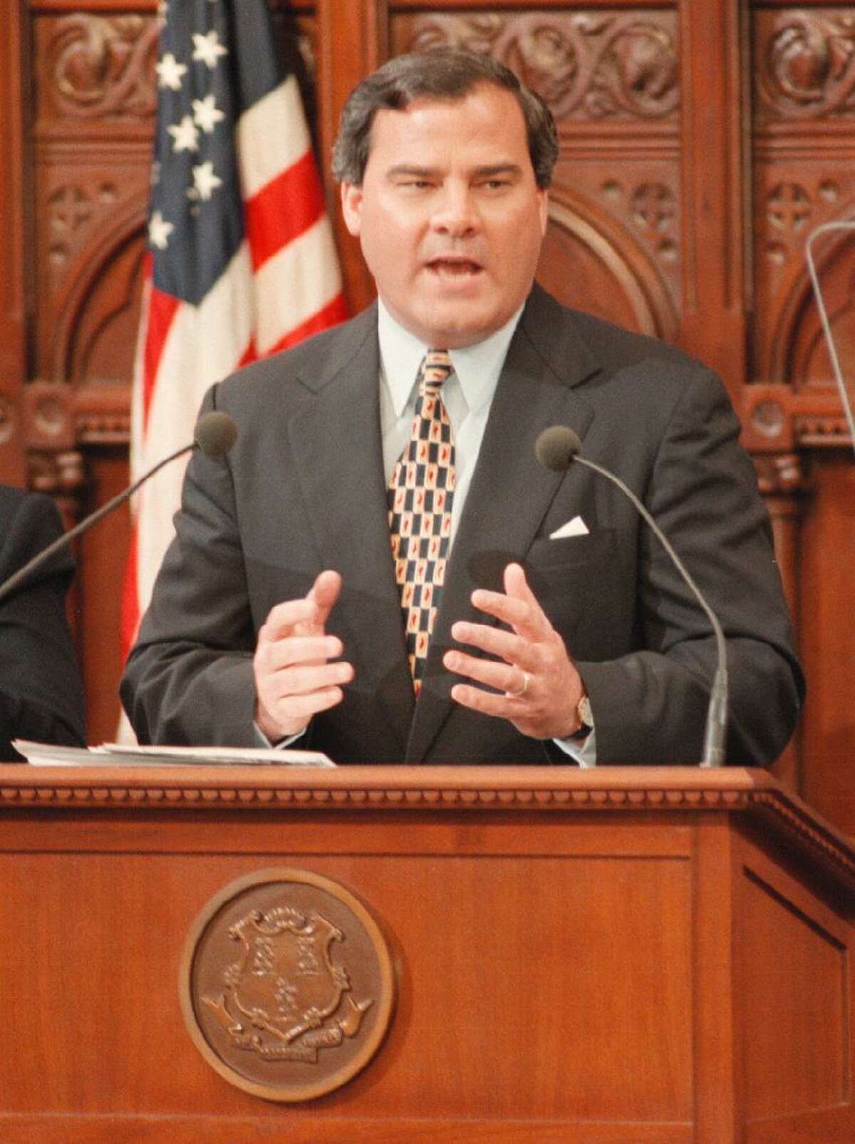 File 01/08/97: Governor John Rowland delivers his State of the State address to members of the state Legislators