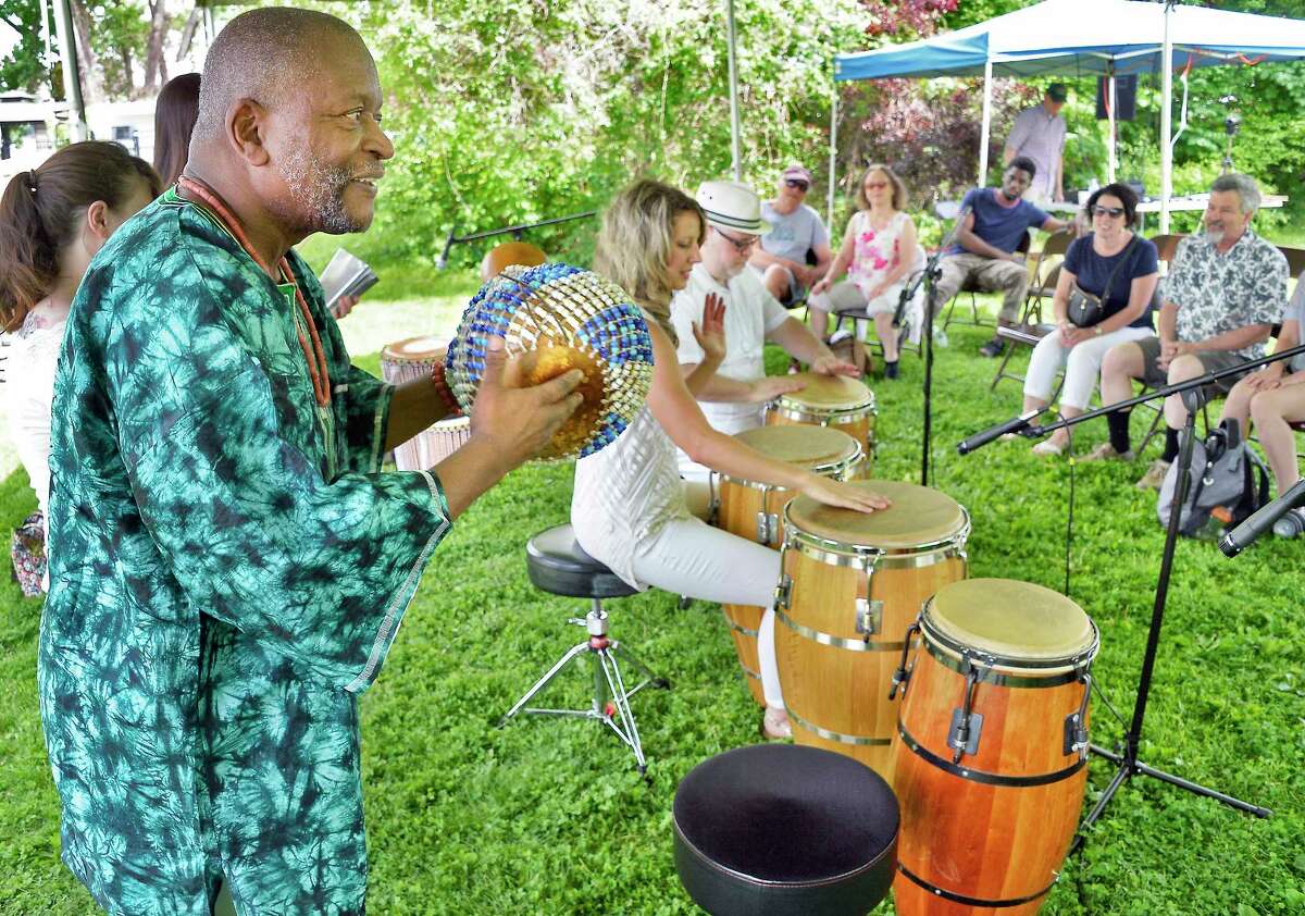 Ensemble Congeros performs at Crailo State Historic Site's Pinkster celebration Saturday May 26, 2018 in Rensselaer, NY. Once a Dutch holiday tradition commemorating Pentecost, Pinkster became a distinctly African American holiday in the Hudson Valley during the colonial era. During the 17th and 18th centuries enslaved and free blacks transformed the event from a Dutch religious observance into a spring festival and a celebration of African cultural traditions. (John Carl D'Annibale/Times Union)
