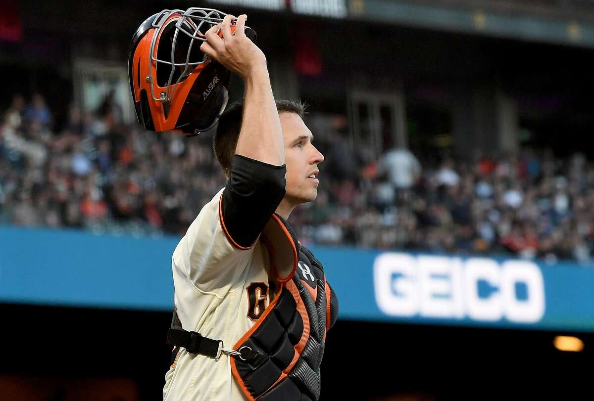 SAN FRANCISCO, CA - JUNE 13: Buster Posey #28 of the San Francisco Giants in action against the Kansas City Royals in the top of the third inning at AT&T Park on June 13, 2017 in San Francisco, California. (Photo by Thearon W. Henderson/Getty Images)