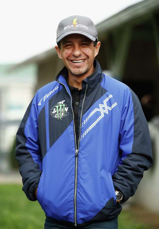 LOUISVILLE, KY - MAY 02:  Victor Espinoza the jockey for Bolt d'Oro talks with the media during the morning training for the Kentucky Derby at Churchill Downs on May 2, 2018 in Louisville, Kentucky.  (Photo by Andy Lyons/Getty Images) Photo: Andy Lyons / 2018 Getty Images