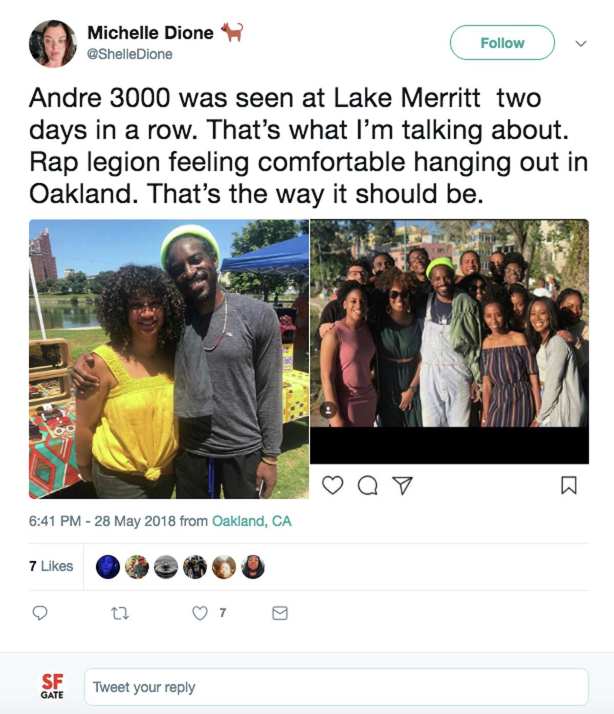 Bay Area residents react to Grammy Award-winning rapper and actor André 3000 hanging out at Oakland's Lake Merritt.