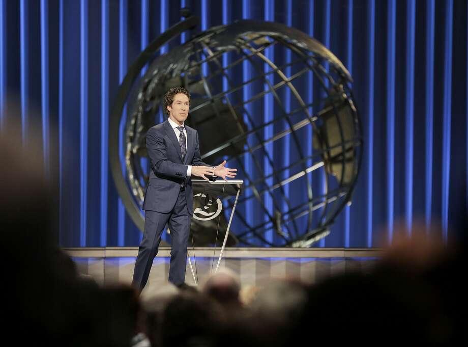 On television, Joel Osteen's sermons are broadcast globally. They reach an estimated 10 million viewers in the U.S. alone. Photo: Elizabeth Conley