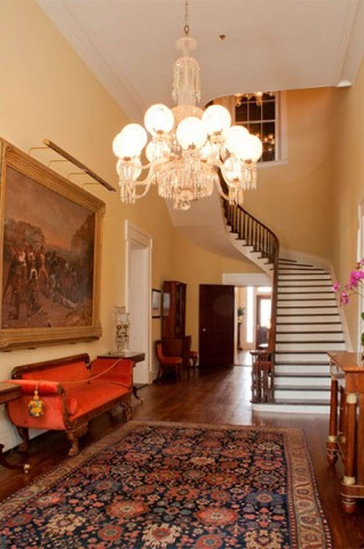 "The Entry Hall features Robert Onderdonk's monumental painting, Fall of the Alamo."