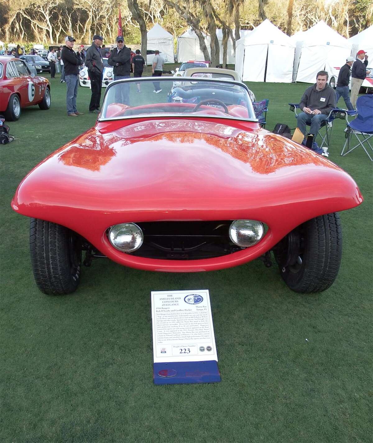 A 1956 Bangert Manta Ray, a fiberglass-bodied kit car, one of only four that still exist, according to the Norwalk Maritime Aquarium, which is hosting a car show on June. 16.