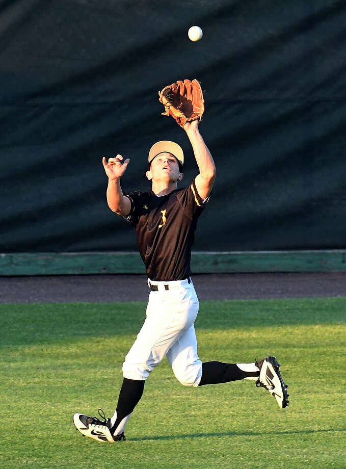 Ballston Spa's Anthony DeVizzio (5) fields a ball against Columbia's during a Section II Class AA Boys' baseball final Tuesday, May 29, 2018, in Troy, N.Y. Columbia won the game 3-1. (Hans Pennink / Special to the Times Union) Photo: Hans Pennink / Hans Pennink
