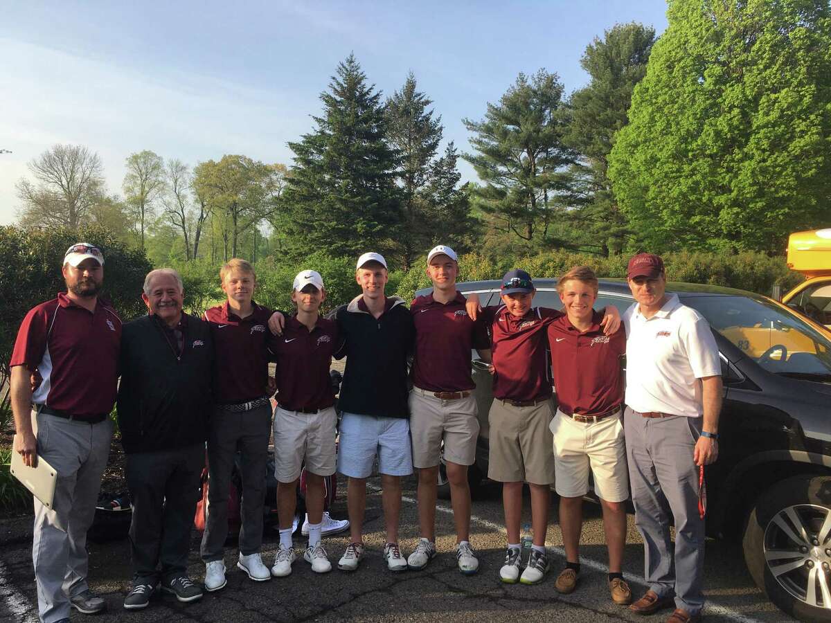 The St. Luke's golf team poses after winning its third-straight FAA title.