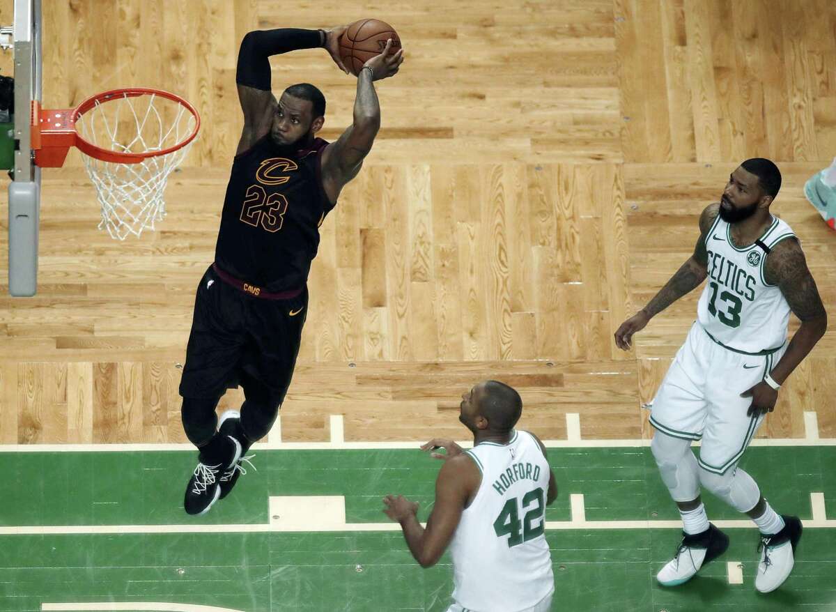 J.R. Smith throws down a monster dunk over Celtics