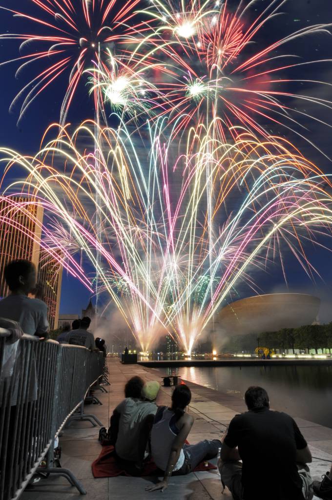 Fireworks in downtown Albany