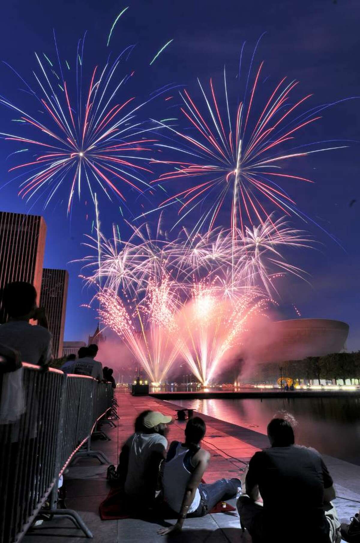 Fireworks in downtown Albany