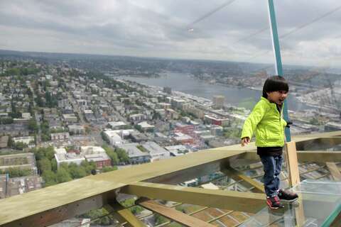 Long Way Down Space Needle Unveils Final Hair Raising New Floors Seattlepi Com