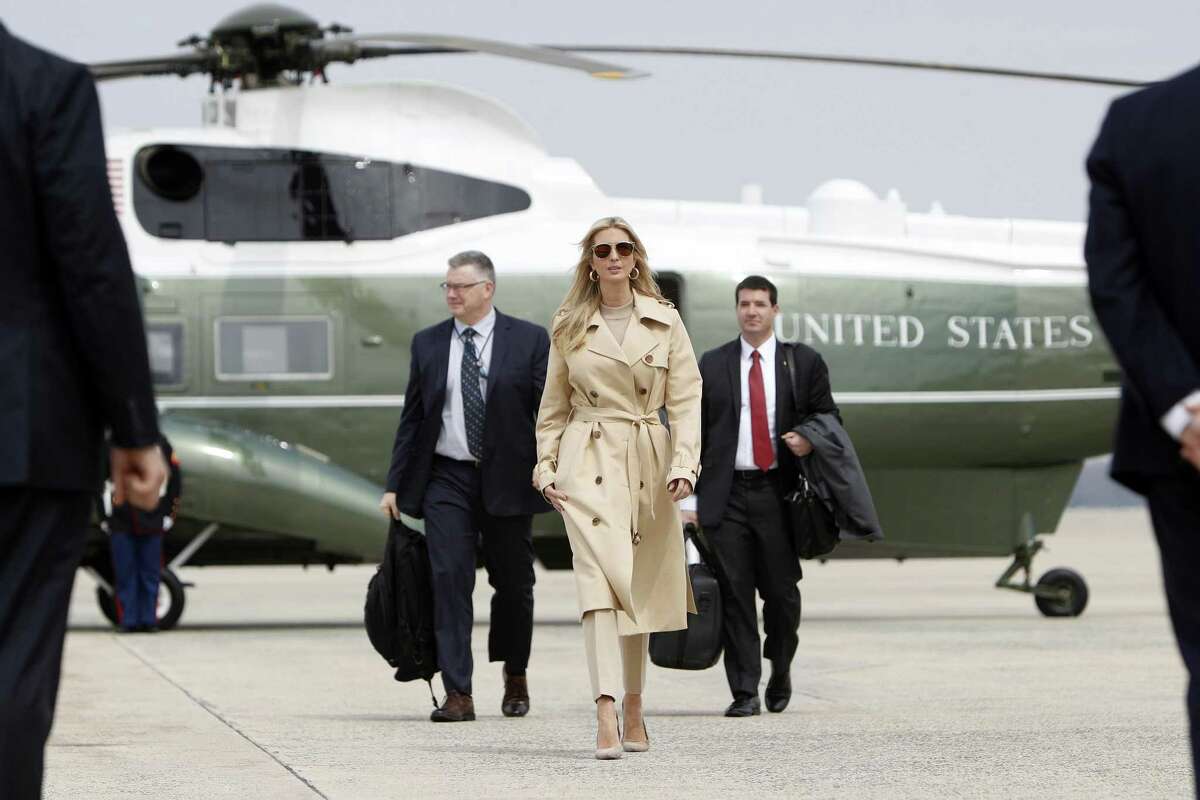 FILE ?— Ivanka Trump at Joint Base Andrews in Maryland, March 29, 2018. Her growing portfolio of trademarks in China raises questions about whether Chinese officials are giving the Trump family extra consideration that they otherwise might not get. (Tom Brenner/The New York Times)