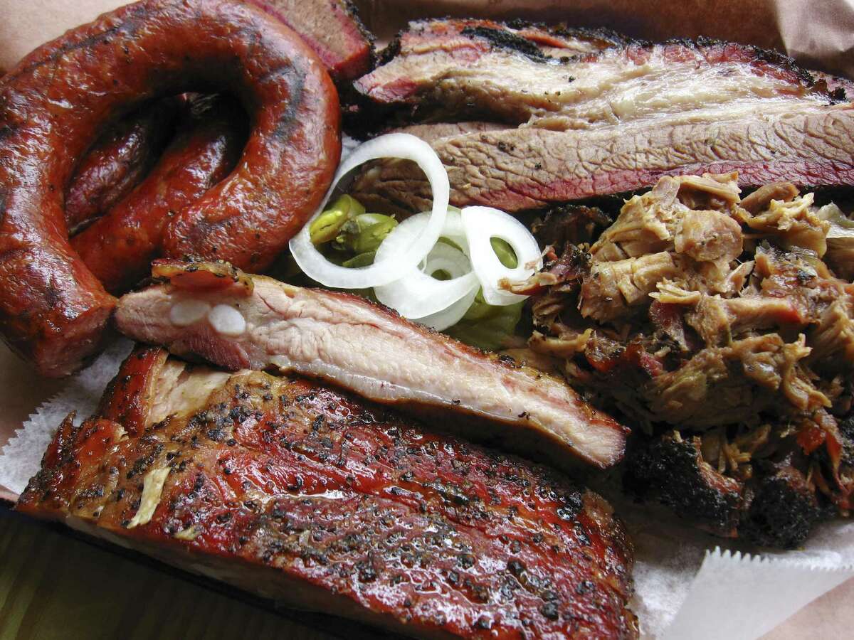 Pork ribs, sausage, brisket and pulled pork from Texas 46 BBQ.