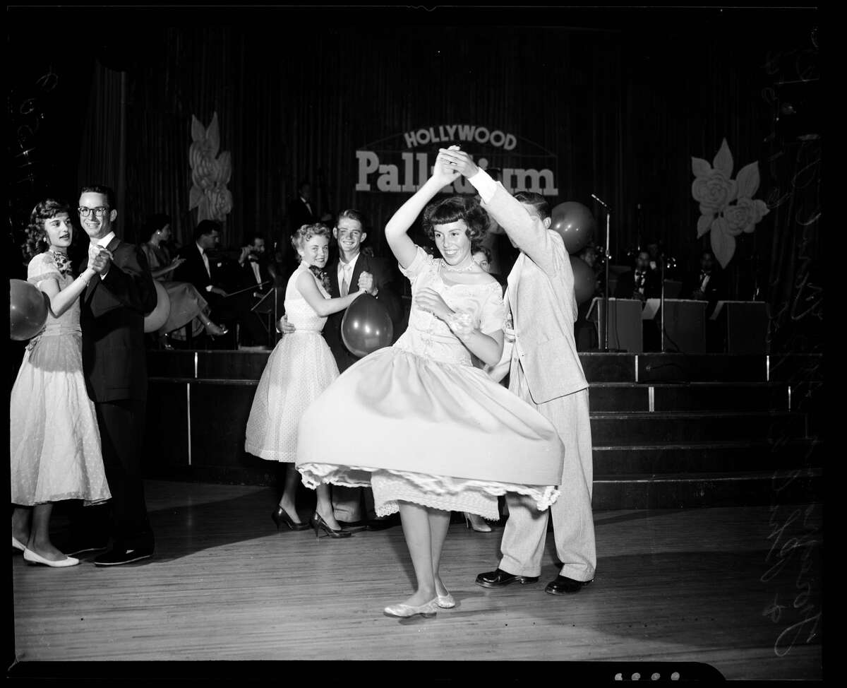 High school students dance at a 1954 party in Southern California. No rock and roll edicts were issued at this dance.