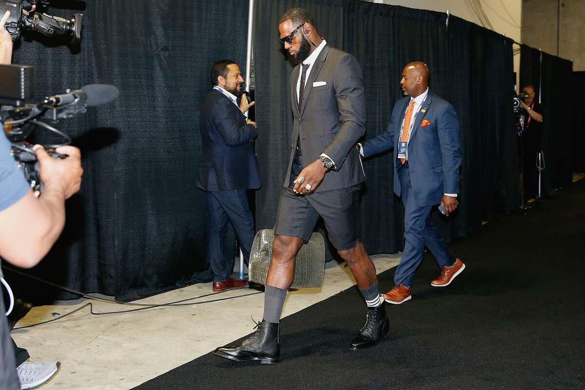 LeBron James wears Thom Browne shorts suit to Game 1 of NBA Finals,  Cavaliers wear cropped trousers