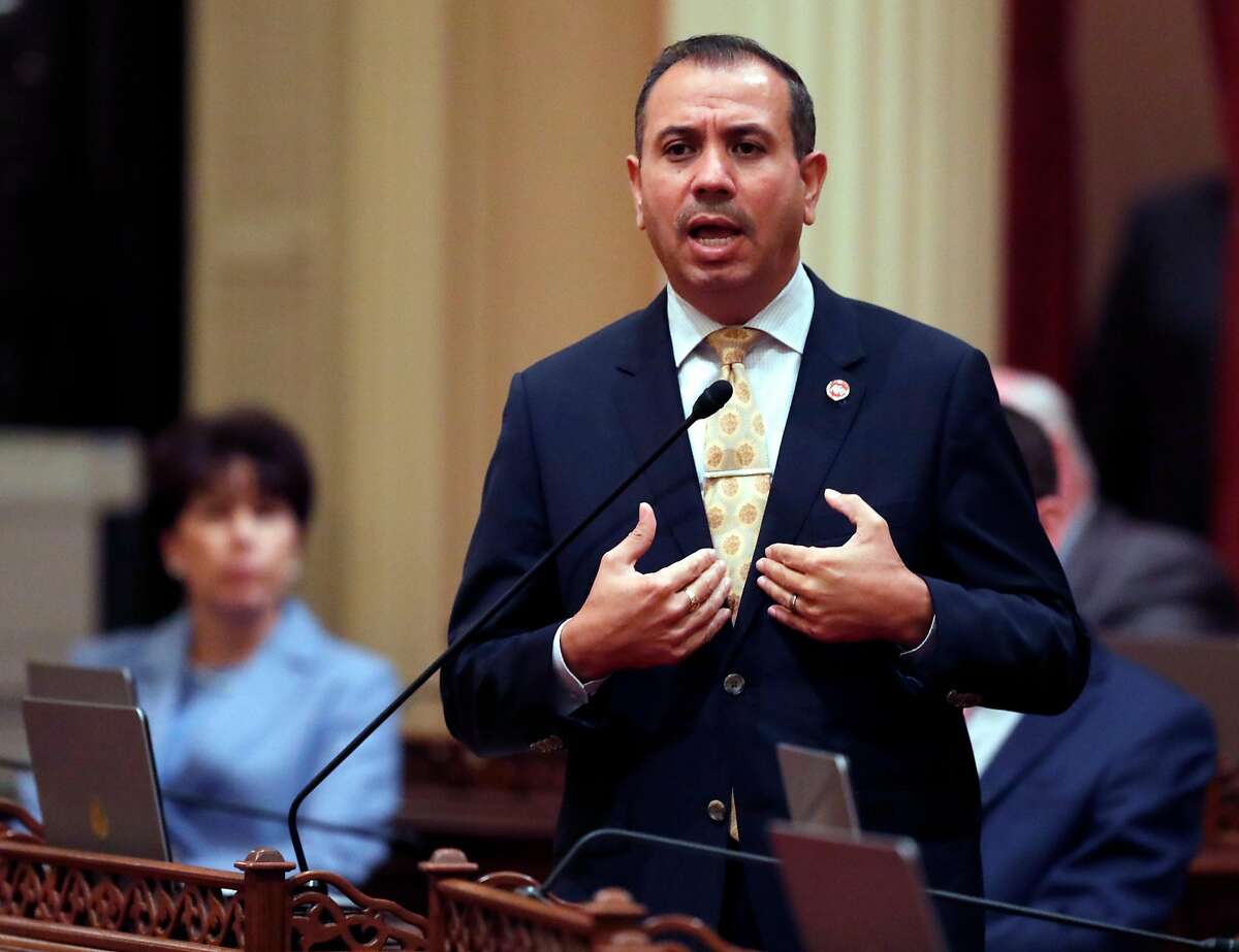 California Senator Tony Mendoza announce that he will take a one month leave of absence during the investigation of his alleged sexual misconduct during session at State Capitol in Sacramento, Calif., on Wednesday, January 3, 2018.