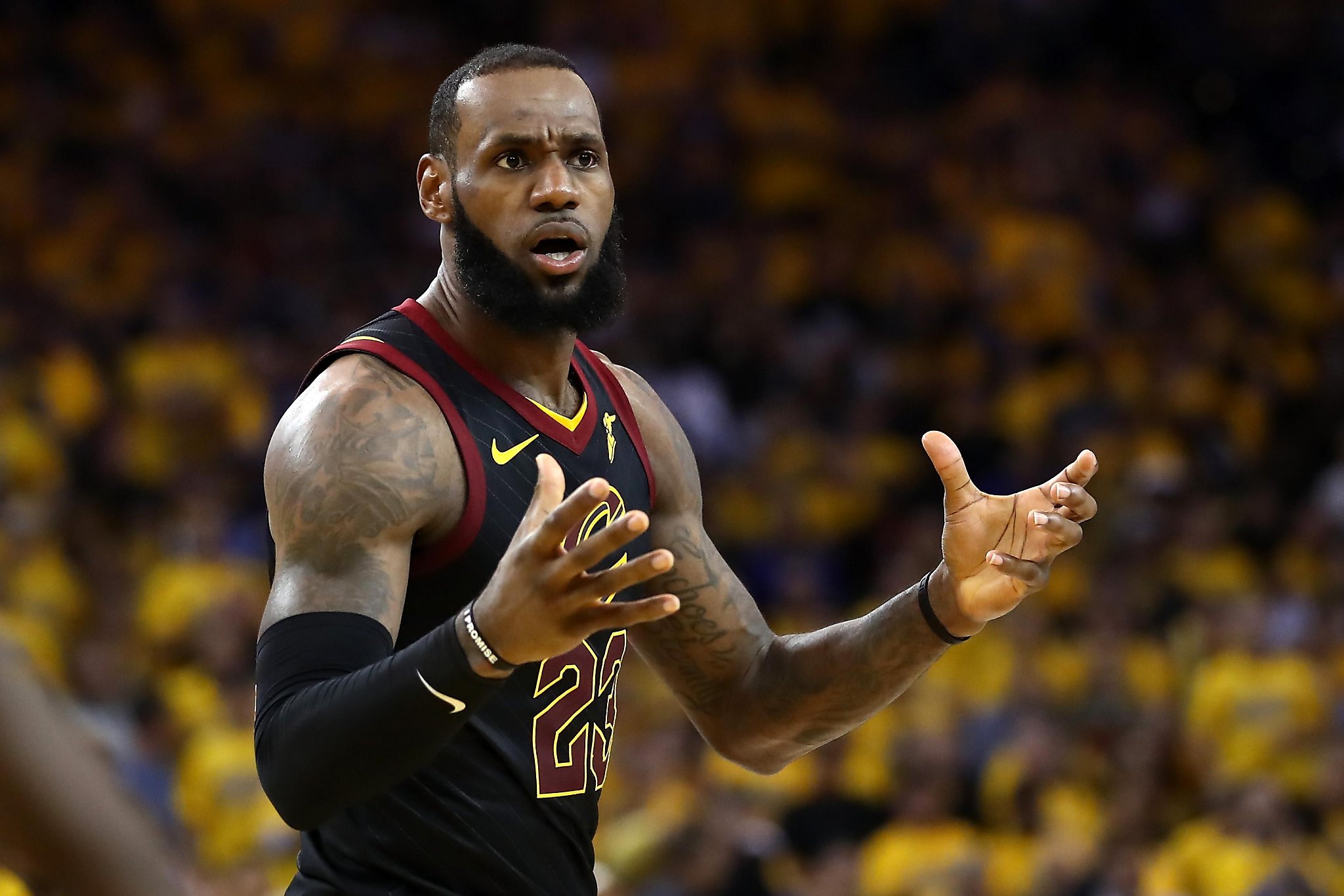 LeBron James arrives at NBA Finals Game 1 in tailored shorts and