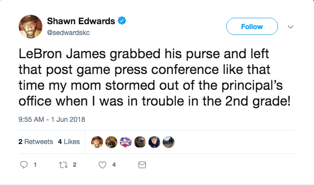 LeBron James taking bag and leaving a press conference is best new GIF
