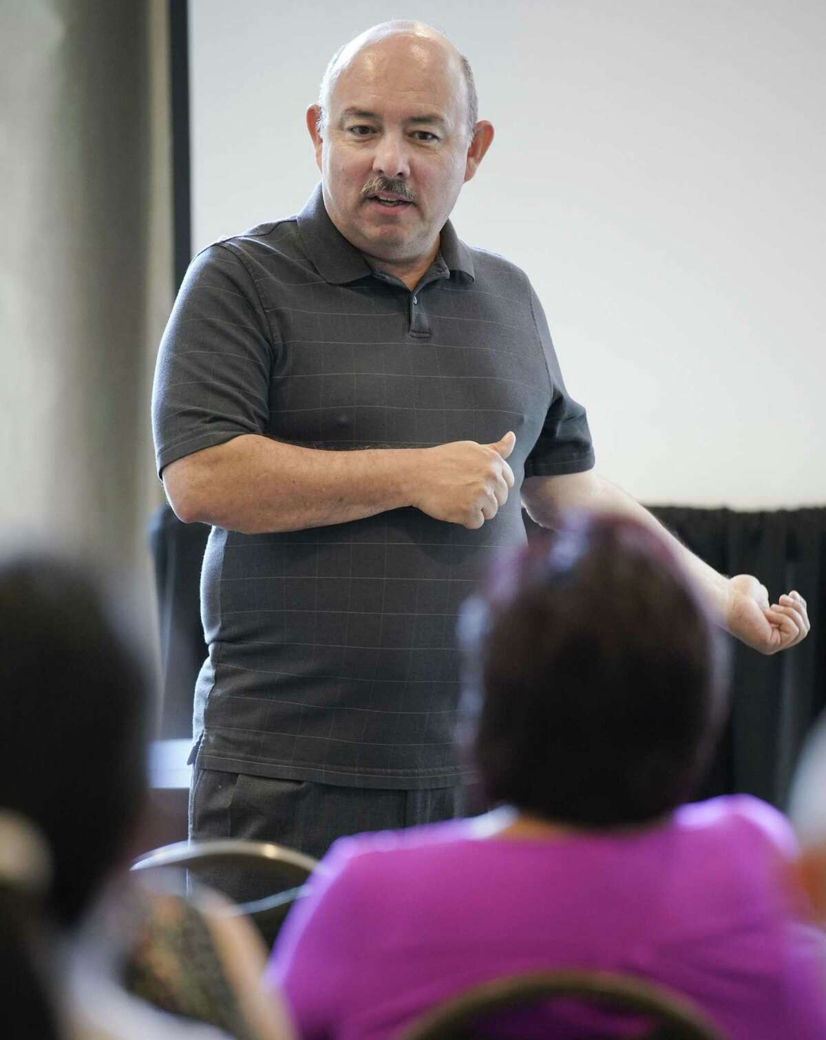 Former federal deportation officer Edwardo Rodriguez speaks during a discussion about immigration, Friday, June 1, 2018, during the 89th LULAC State Convention in San Antonio. (Darren Abate/For the San Antonio Express-News)
