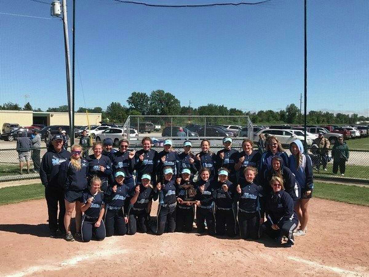 Meridian's softball team hit six home runs Saturday en route to winning the Division 3 district tournament at Pinconning. (photo provided)