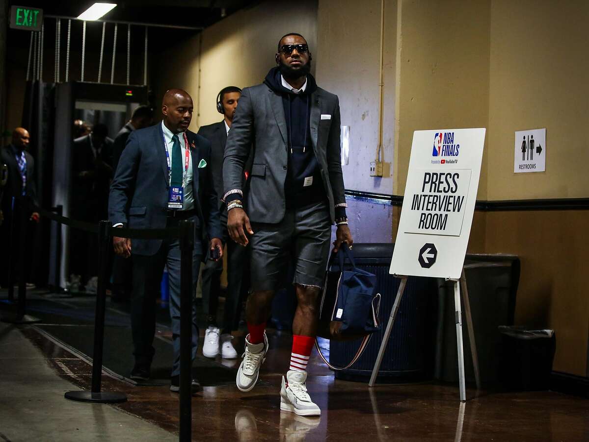 LeBron James wore a shorts suit to Game 1 of the NBA Finals