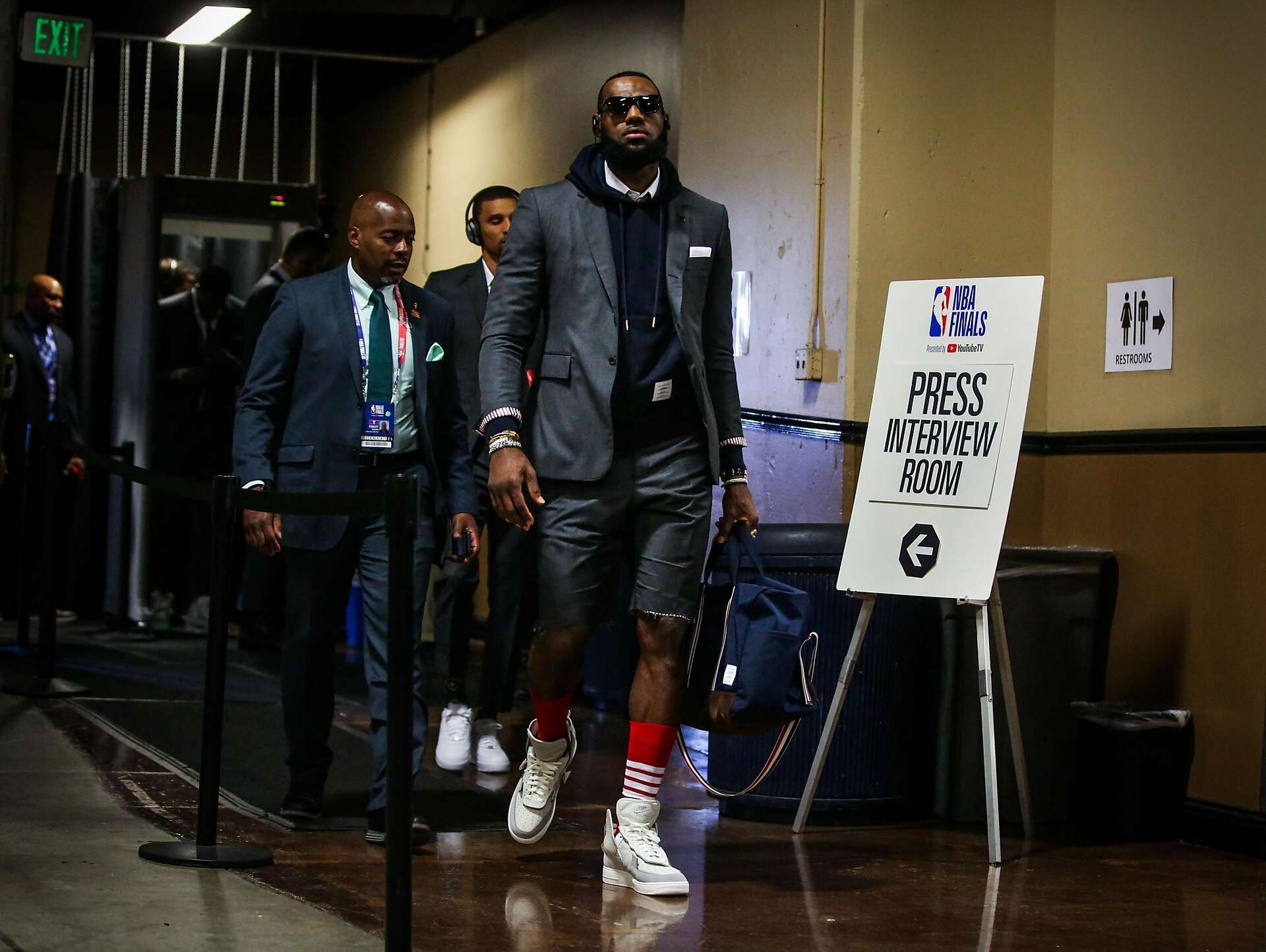 Draymond Green joins LeBron James in the shorts suit brigade at Game 2